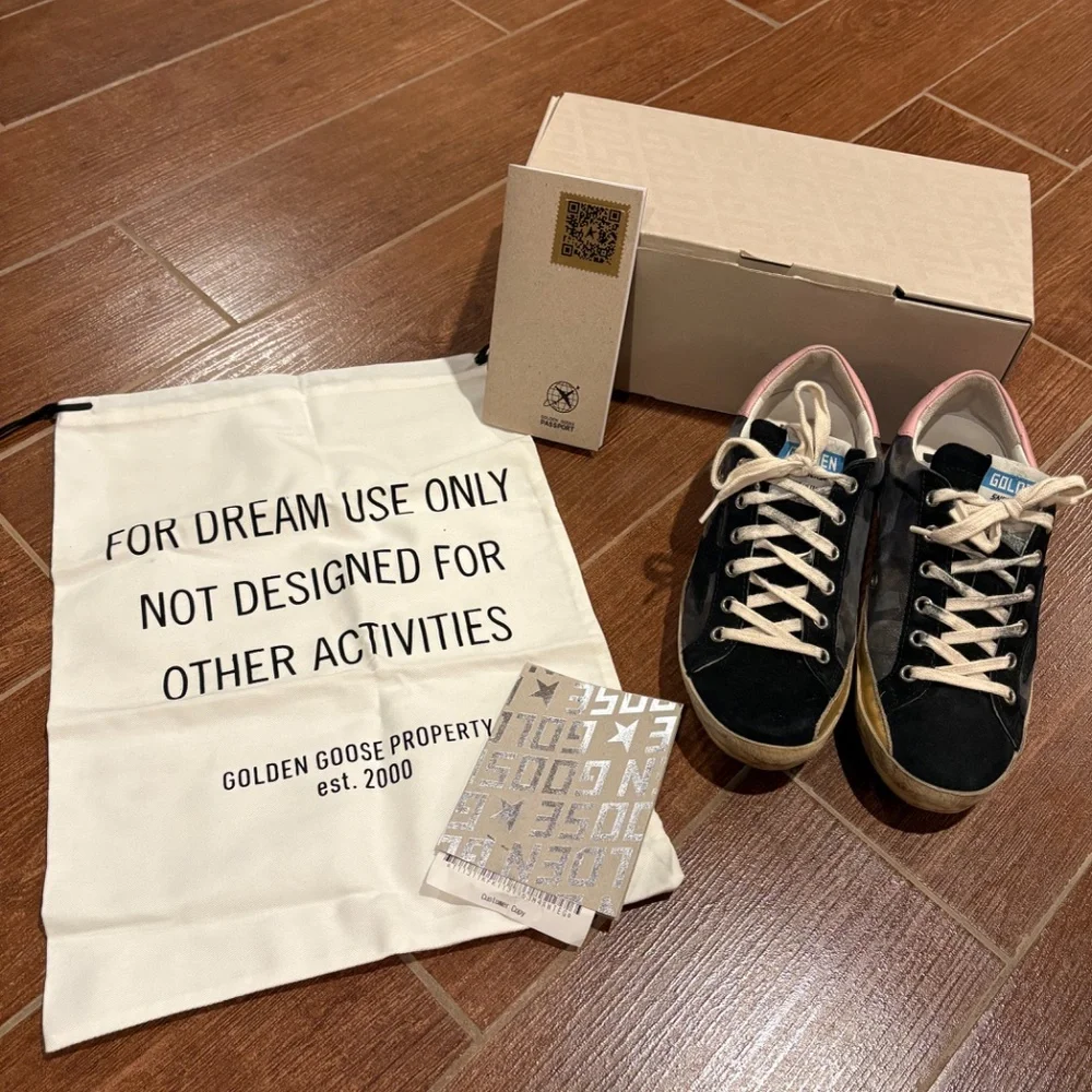 authentic golden goose superstar sneakers dark grey camouflage color size 37 - Picture 3 of 10